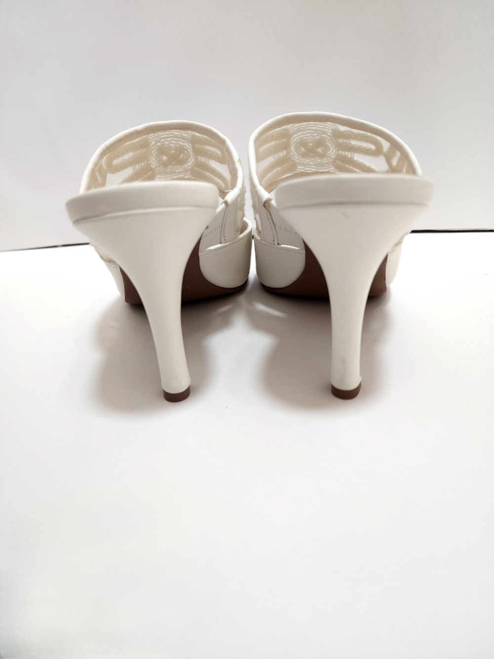 Impo White Pointed-Toe Slip-On Mules with Embroidered Strap - Picture 6 of 6